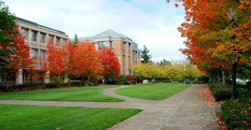 Exterior view of a post-secondary institution