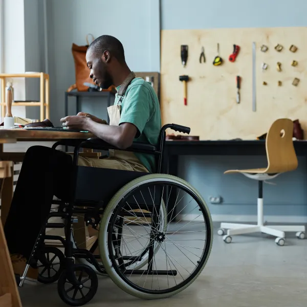 Young Craftsman Using Wheelchair 