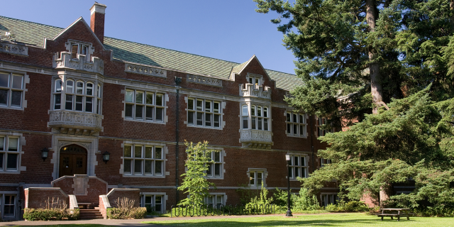 Exterior view of the front of a post-secondary institution