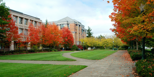 Exterior view of a post-secondary institution