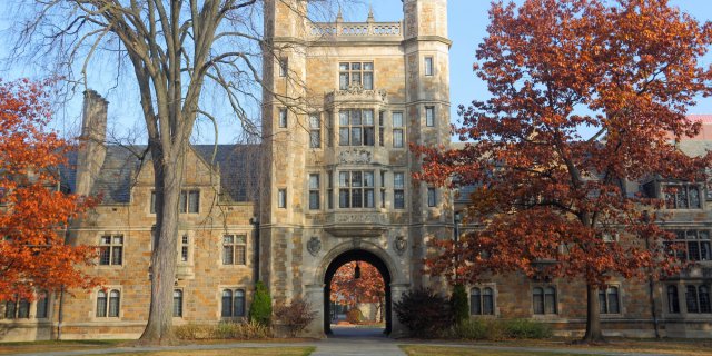 Exterior view of the front of a post-secondary institution