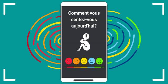 Téléphone cellulaire avec un traqueur d'humeur